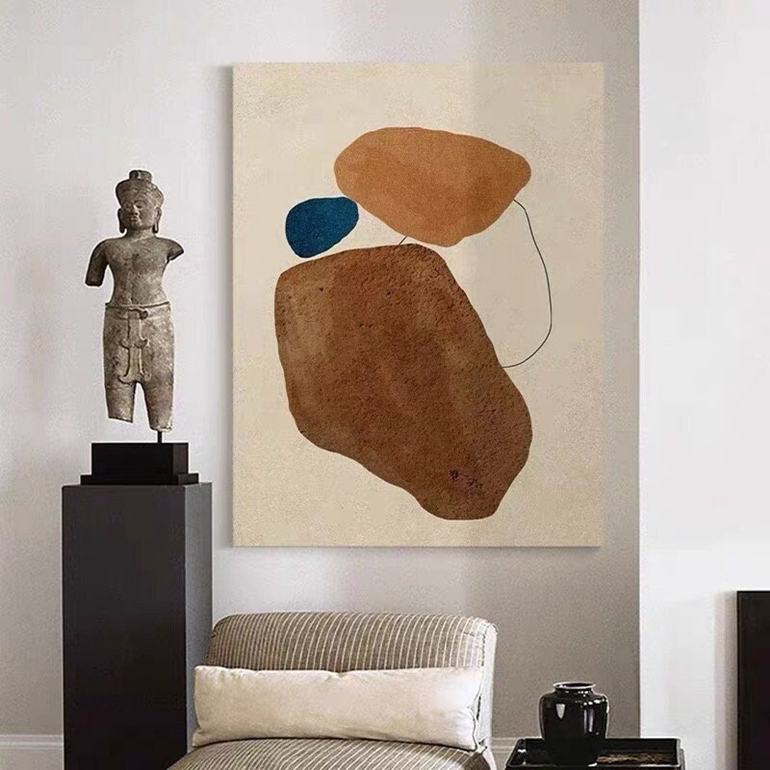 Wabi Sabi Abstract Painting: Beige Brown Textured Canvas Art - Etsy