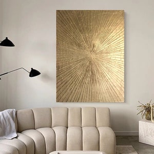 Gold 3D Textured Abstract Painting: Gold Leaf Wall Art - Etsy