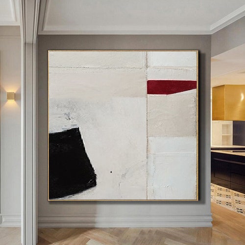 Minimalist White Painting LARGE Abstract Art Contemporary Etsy