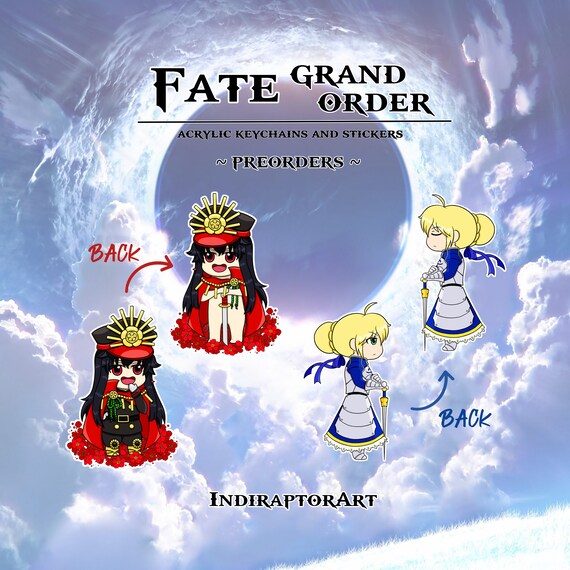 Fate Grand Order Charms And Stickers Oda Nobunaga Artoria Etsy