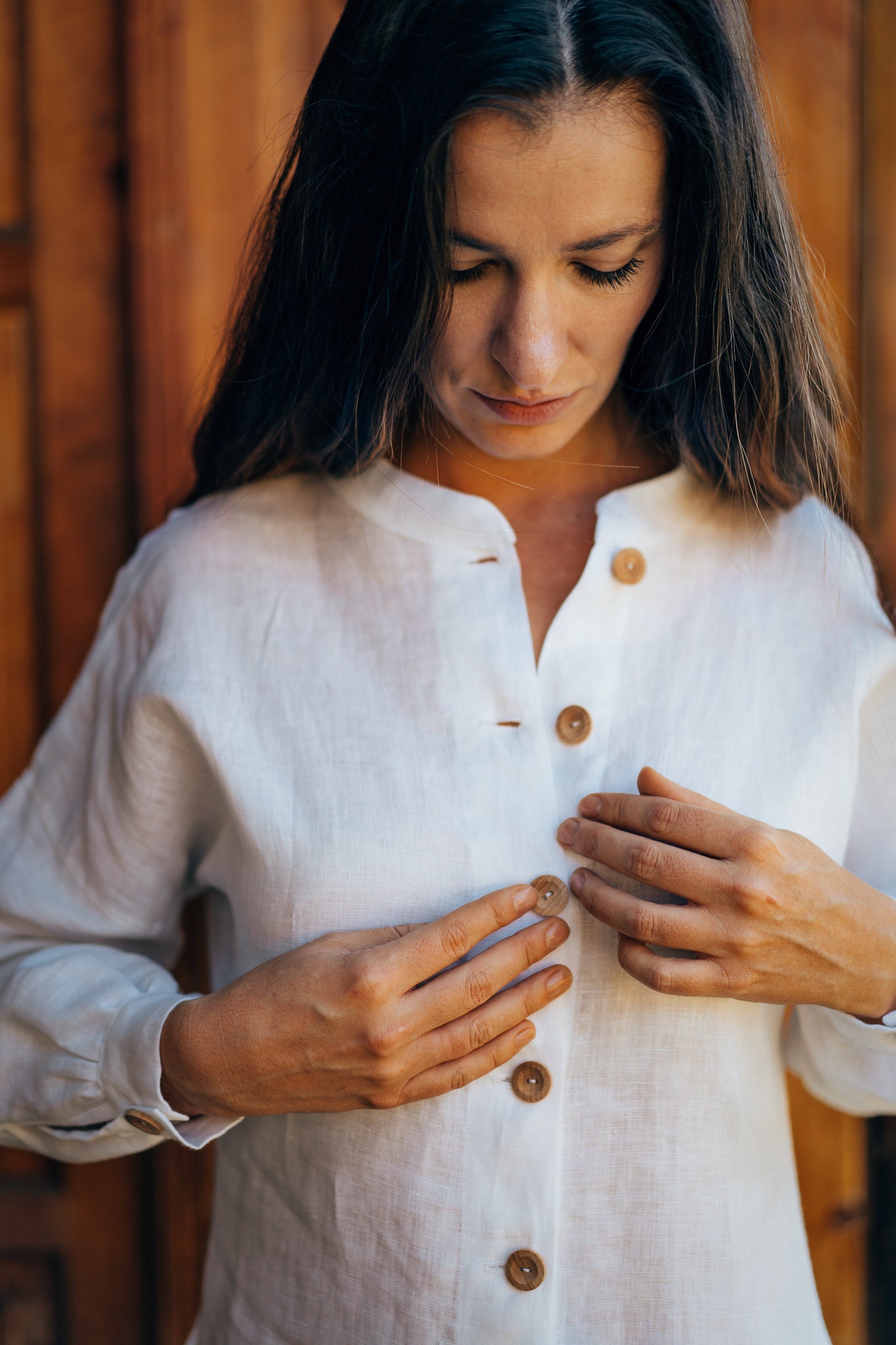 Long Linen Shirt Dress Loose Linen Shirt Dress With Buttons Etsy