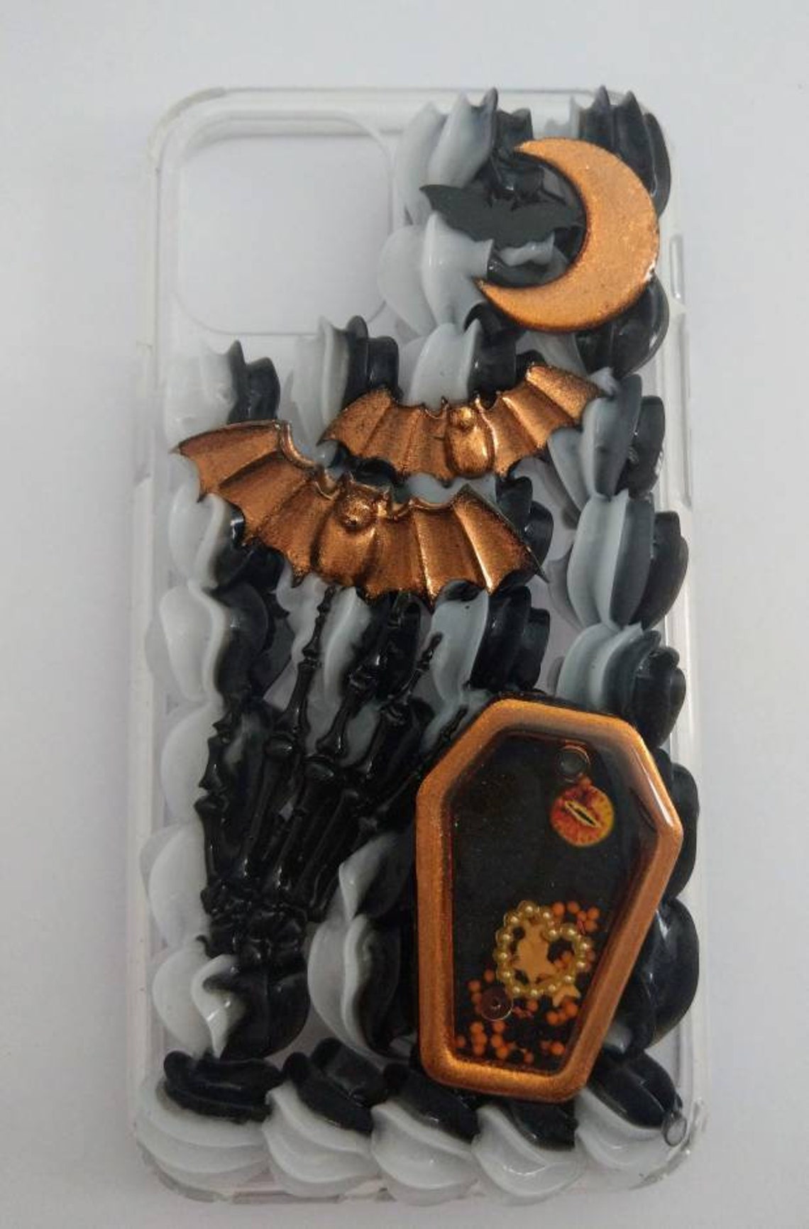 Orange Goth Decoden Phone Case Iphone 11 Pro Etsy