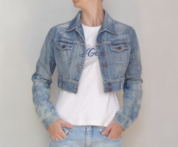 Cropped Jean Jacket Reworked Bleached 