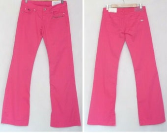 Barbiecore Pink denim jeans Low waist pants Wide leg New GAS Size 27