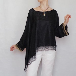 Black Gold top long sleeve Avant garde Gothic Mourning One size
