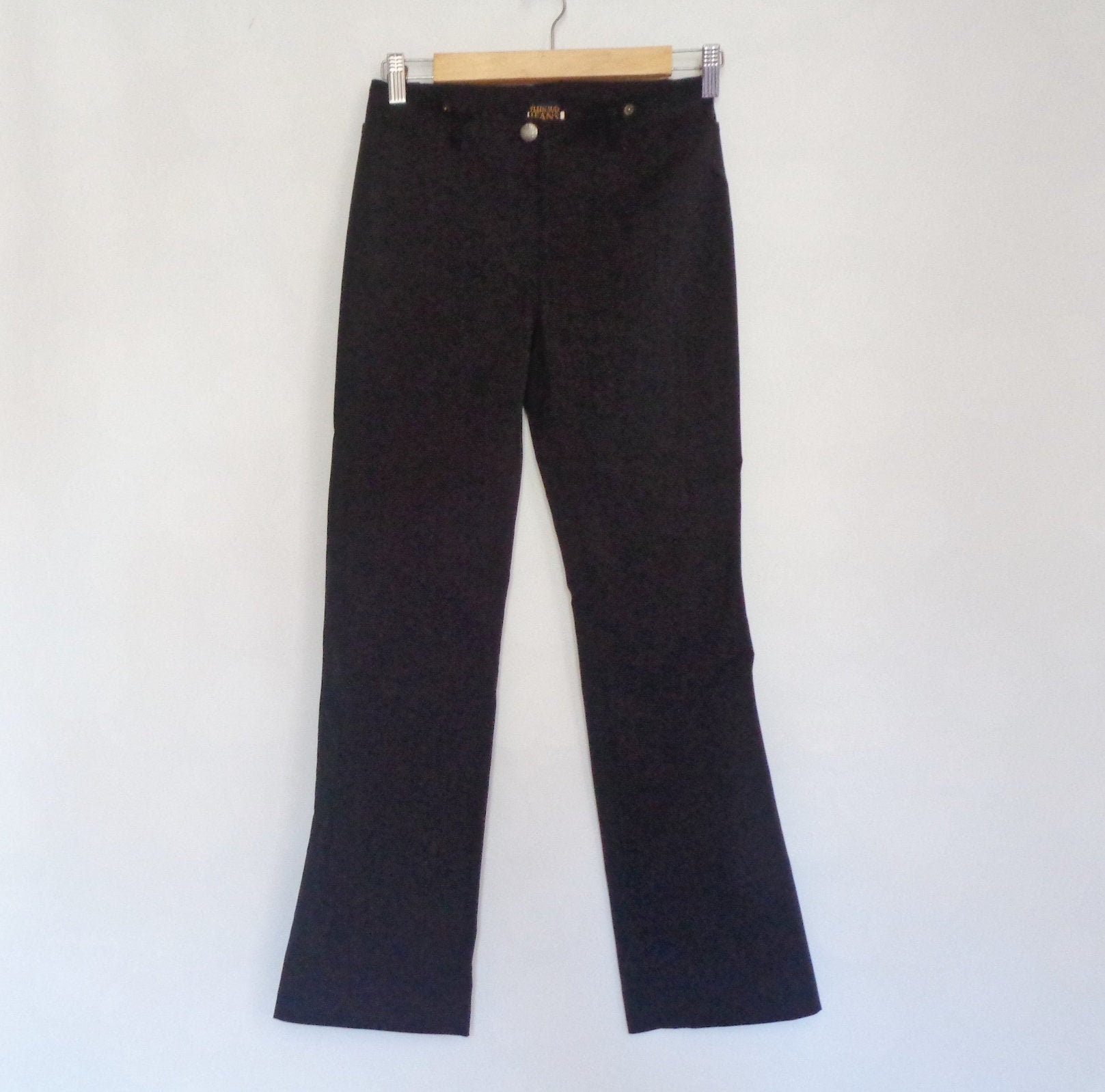 Plein Sud nylon pants Petite black pants Vintage XXS size 36