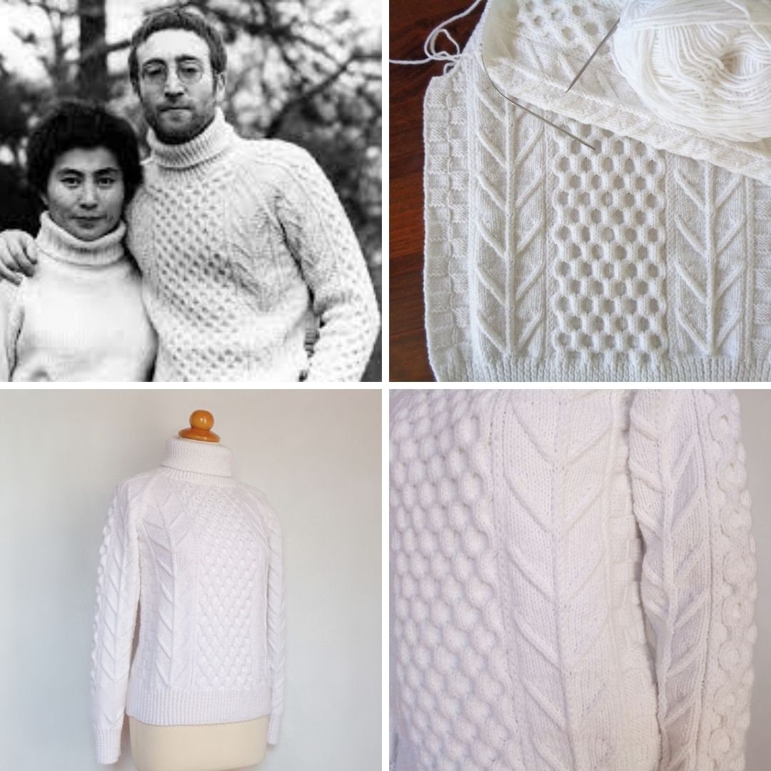 ニット/セーター Ameri VINTAGE - louren turtleneck hand knit 90s Oversized Turtleneck Sweater | S-M - Lucky Vintage