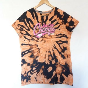 Reworked Nike crewneck tshirt Tie dye top Bleached XXL size