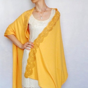 Moutarde jaune extra large châle foulard Fall Pashmina châle mariage