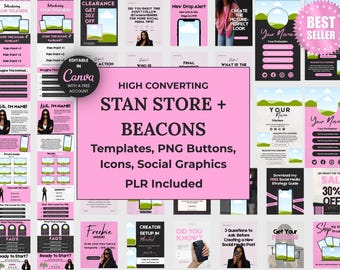 Rosa Umsatz Seite Vorlage | Stan Store Baken | Bearbeitbare Canva Vorlage | PLR enthalten
