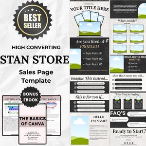 Sales Page Template | Stan Store | Editable Canva Template | PLR Included