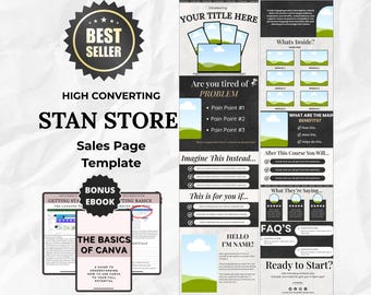 Sales Page Template | Stan Store | Editable Canva Template | PLR Included
