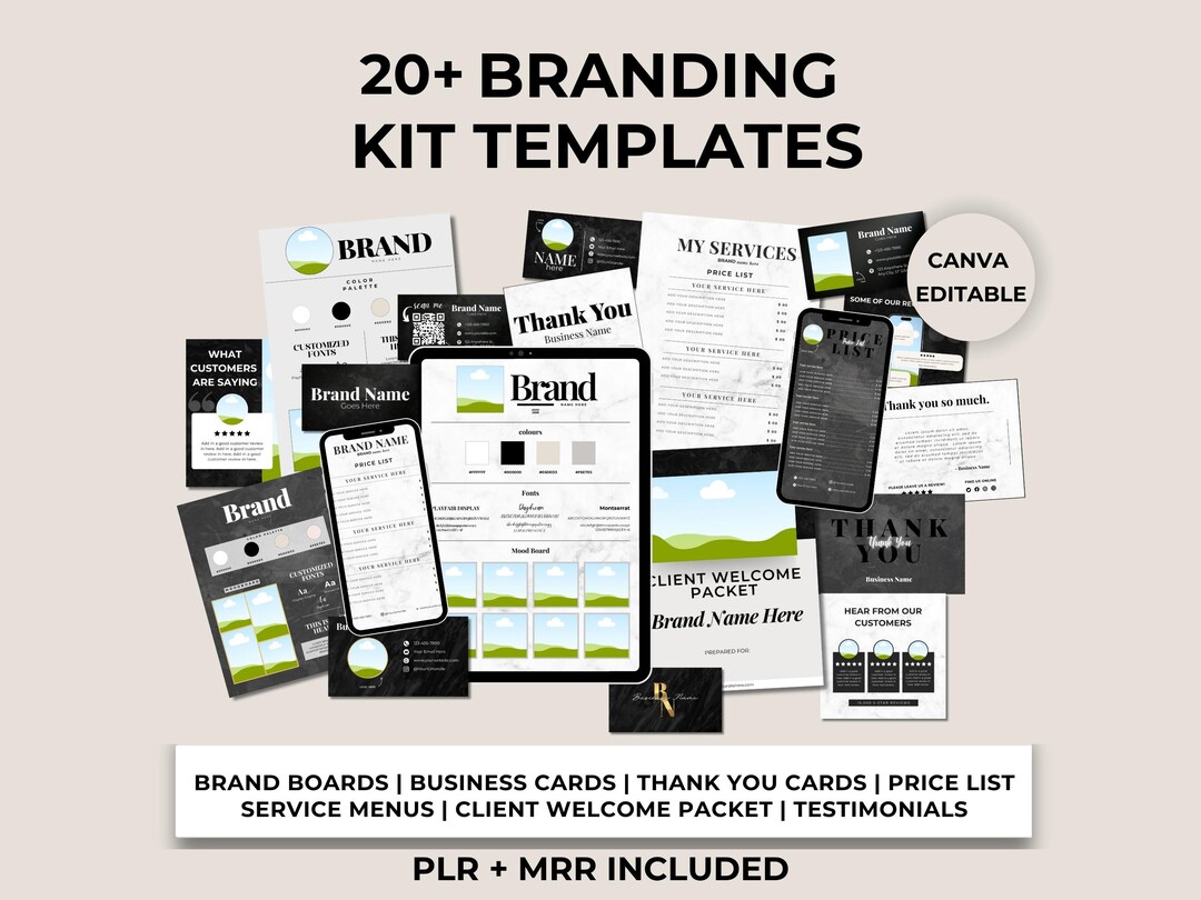 Canva Branding Kit Templates | Editable Brand Board, Business Cards ...