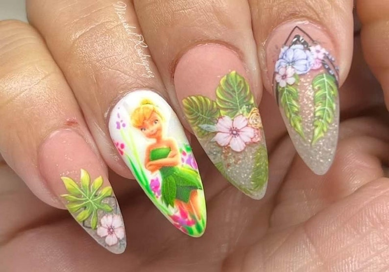 6. Tinkerbell nail decals - wide 5