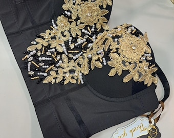 Corset, Handmade Decorated Corset, Top