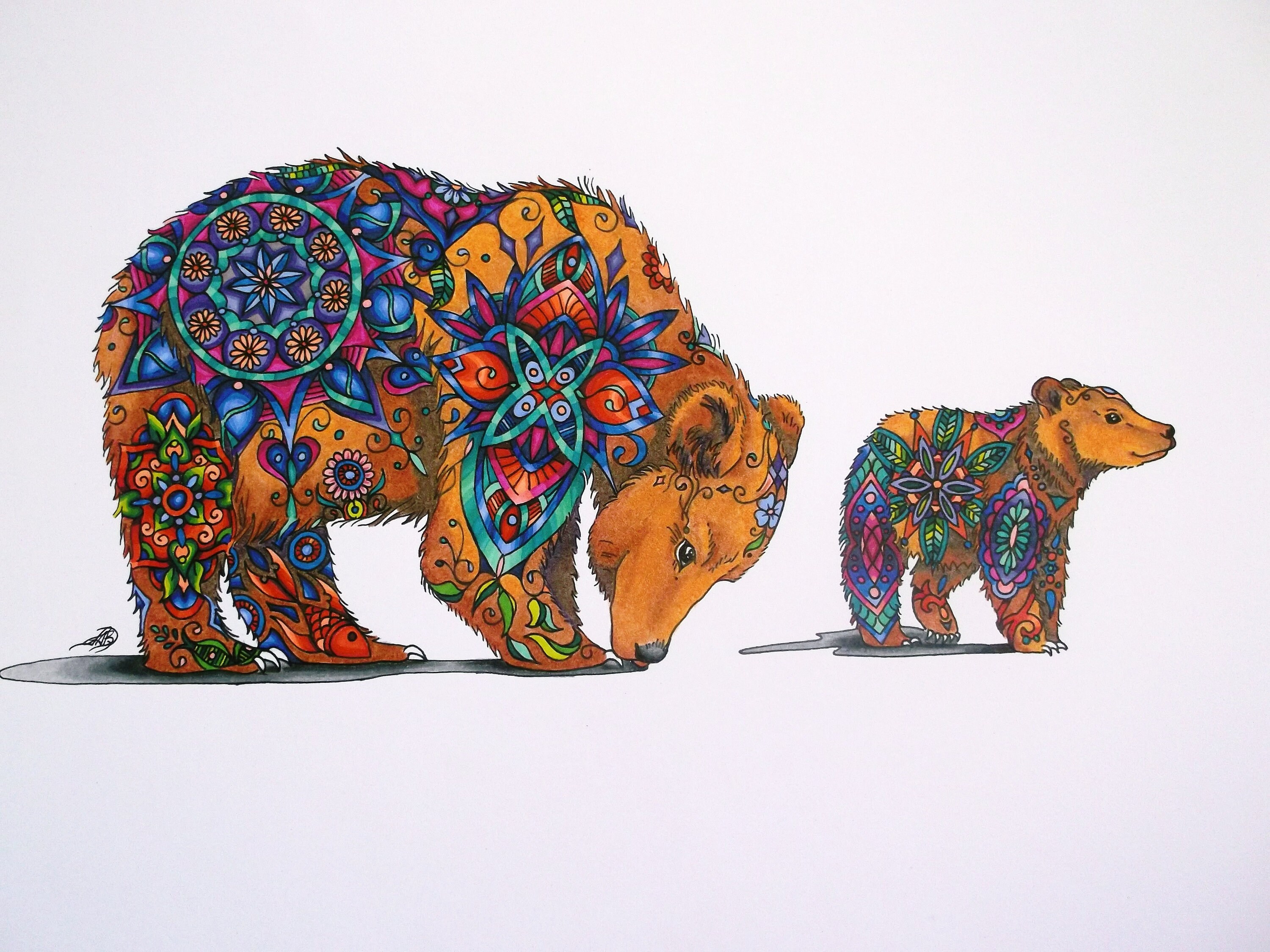 Brown Bear Mandala 16 x 20 | Etsy