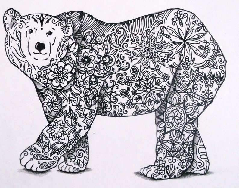 Polar Bear Mandala Svg For Crafters - Layered SVG Cut File