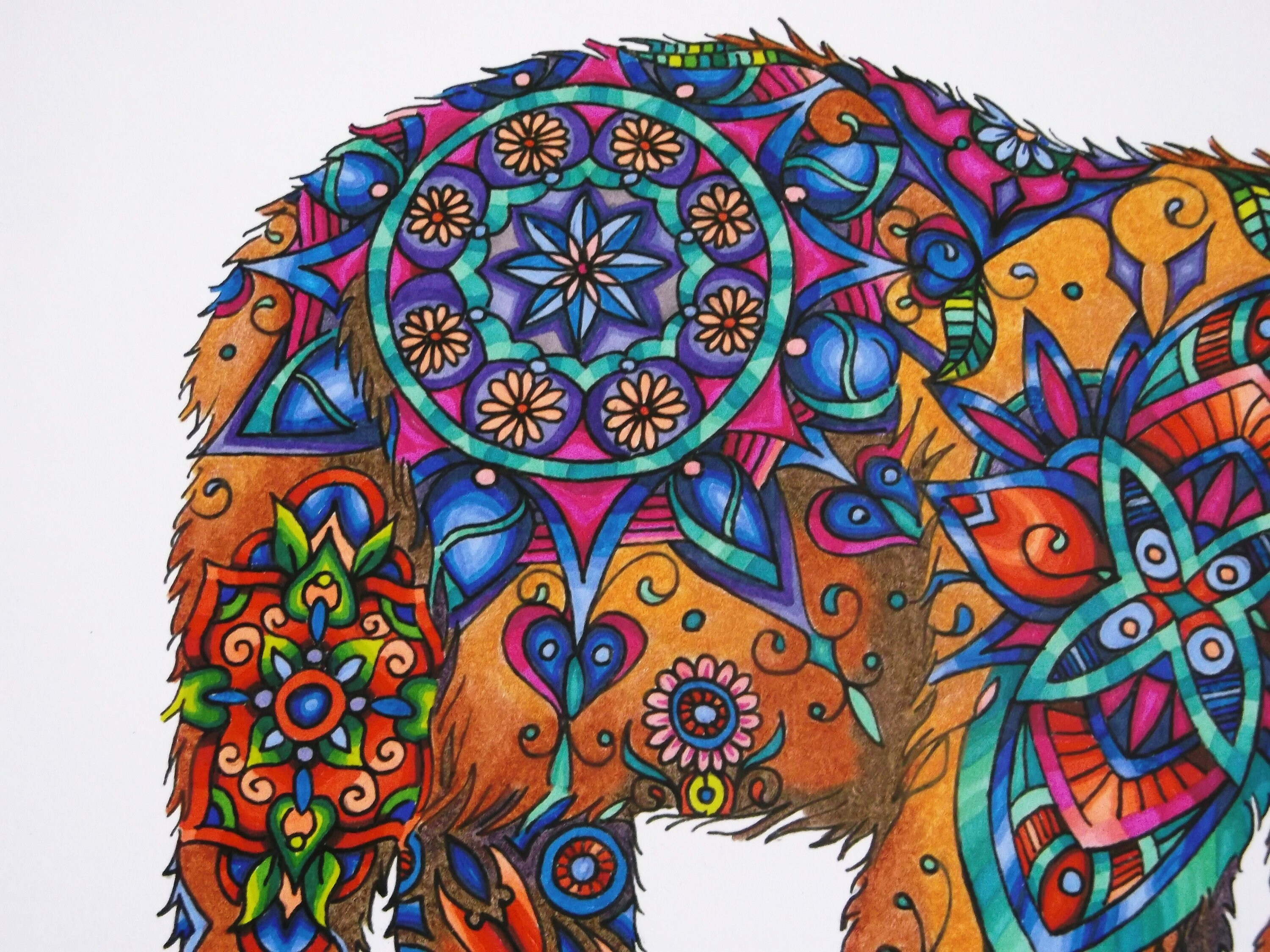 Brown Bear Mandala 16 x 20 | Etsy