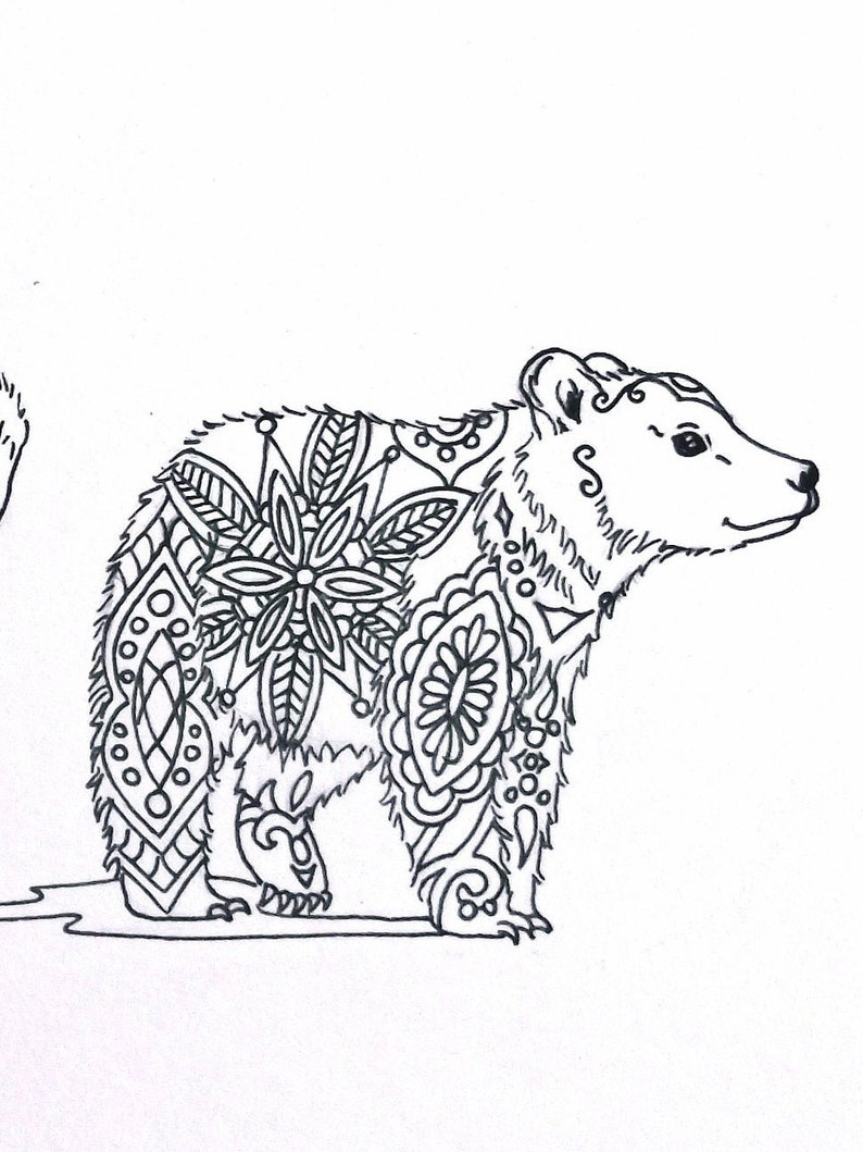 Ours polaire Brown Bear Mandala Combo | Etsy