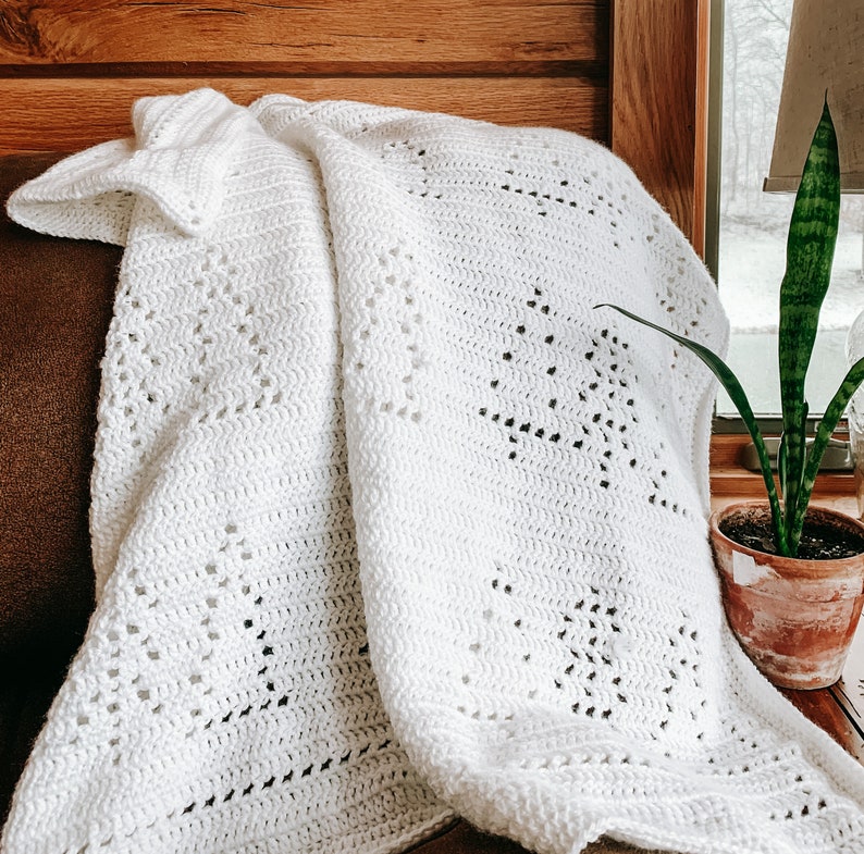 Woodland Forest Baby Blanket Crochet Pattern, Trees Blanket Crochet