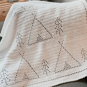 Wilderness Baby Blanket Crochet Pattern,  Teepee Blanket Crochet Pattern, Baby Blanket Crochet Pattern, Filet Crochet Pattern