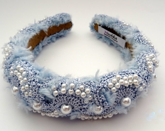 Handmade Cotton Elastic Pearl Headband 43