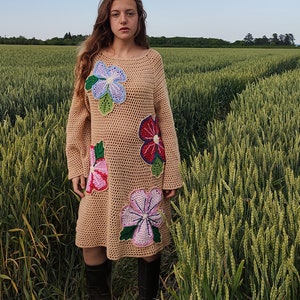 rose carmine crochet dress DRESS CROCHET ROSE Rose Carmine