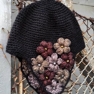 Designer ear warmer hat in black image 3