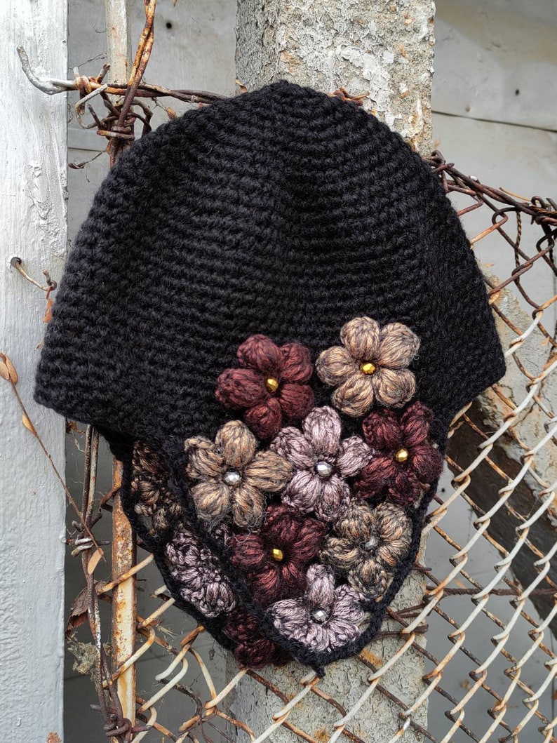 Designer ear warmer hat in black image 3