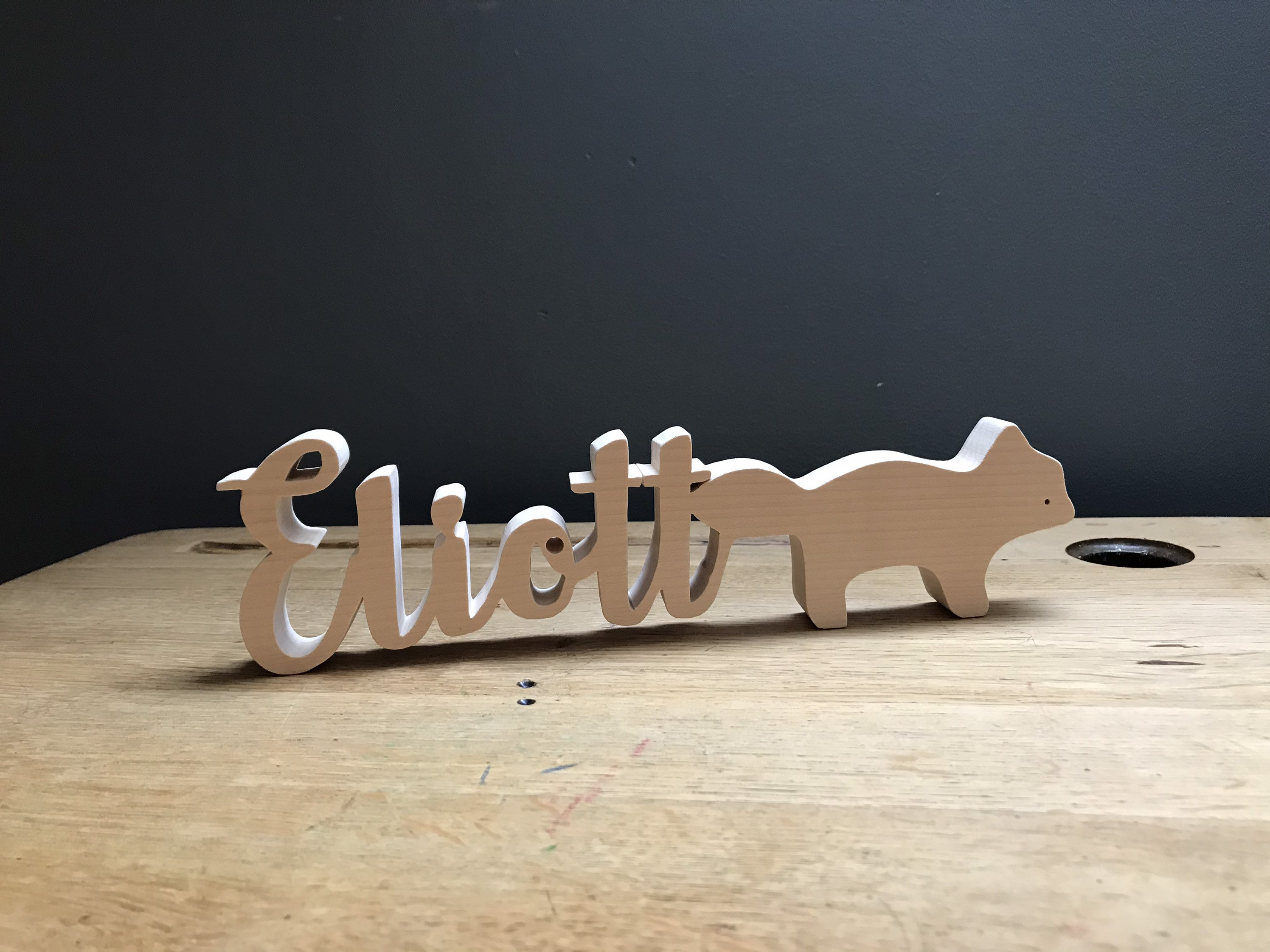 Prénom ou Mot en Bois/Animal Forme. Bois Massif d'érable Sycomore Local. Décoration Naturelle , Bio 