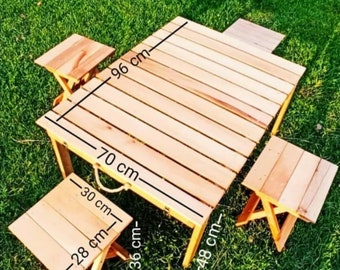 foldable picnic table and stool set, picnic and play set,wooden cedar set and picnic set,middle table,foldable picnic stool chair set