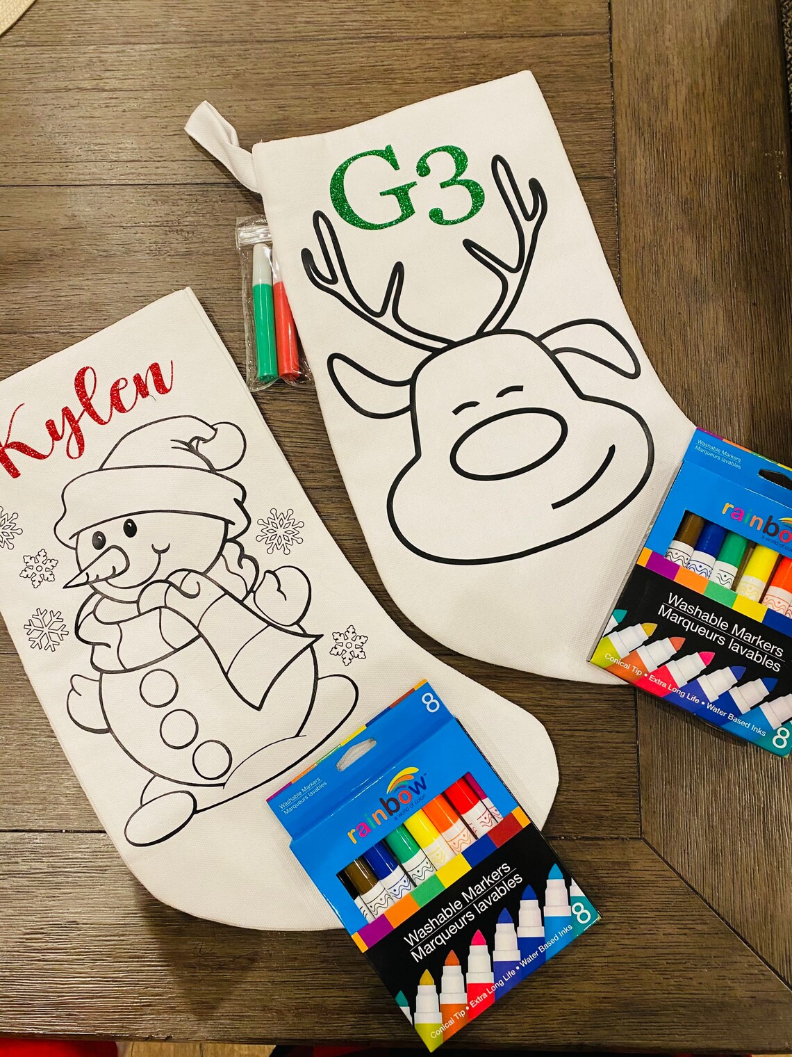 Coloring Stocking Christmas Stocking Personalized Stocking | Etsy