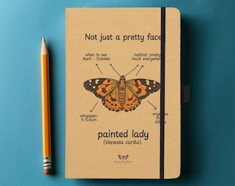 Painted Lady Butterfly A5 Hardback Notebook - Made from Recycled Paper