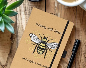 Cuaderno de tapa dura A5 «Rebosante de Ideas» - Hecho de papel reciclado