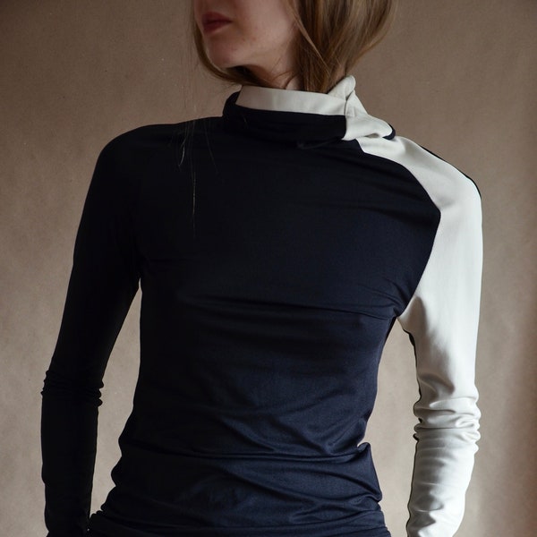 Yohji Yamamoto turtle neck black&white long sleeve