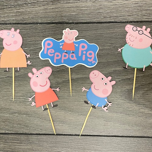 Peppa Pig Cake Topper Collection Etsy