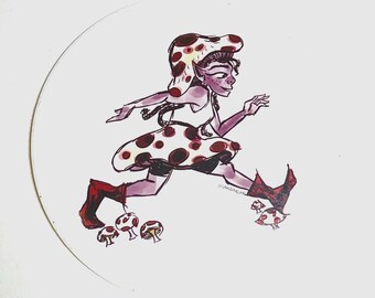 MUSHROOM RUSH circle sticker!!