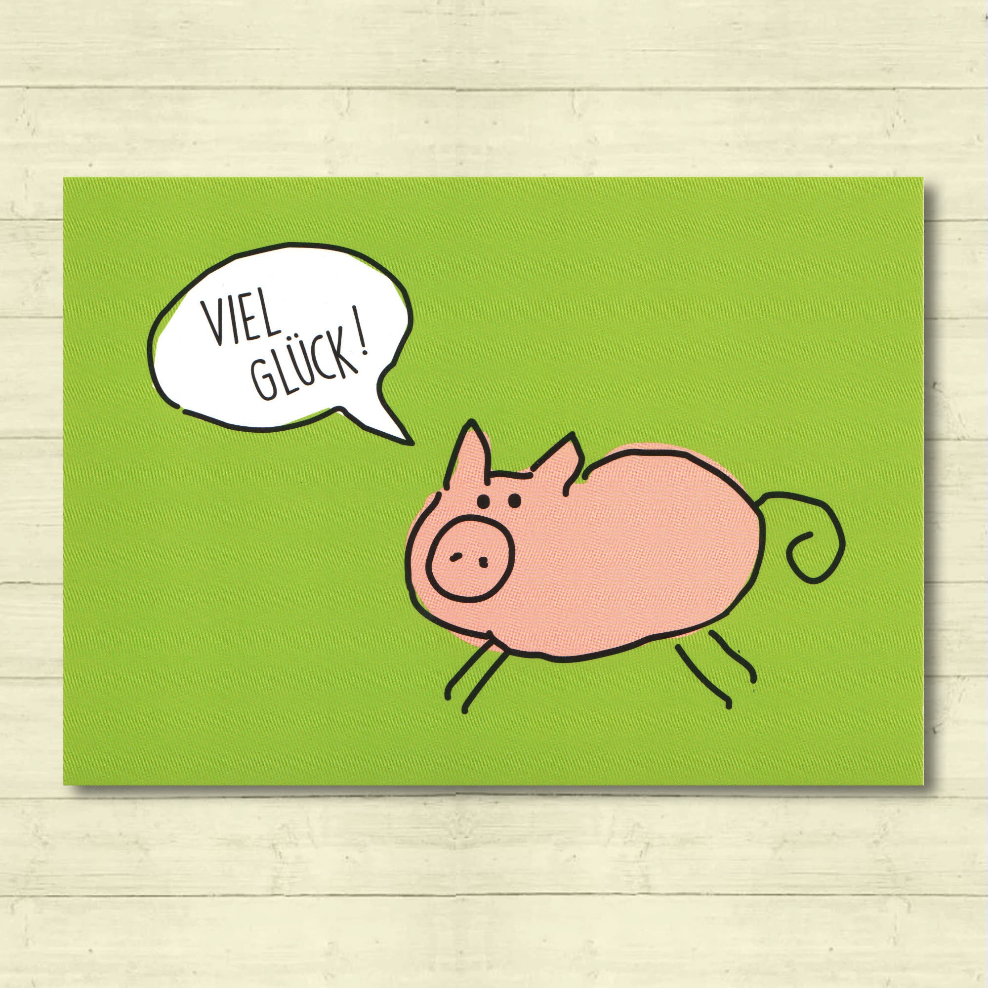 Postkarte Viel Glück Glücksschwein Glückwunschkarte Etsy
