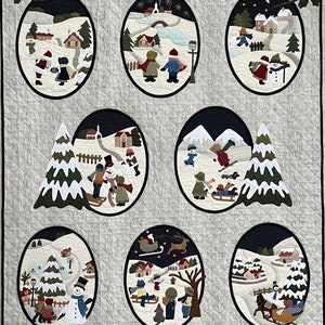 Patroon (NL) Sunbonnet Sue in Winter Wonderland (95 cm x 115 cm)