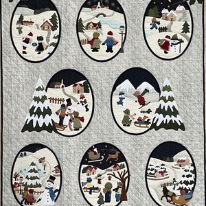 Pattern (EN) Sunbonnet Sue in Winter Wonderland (37.5" x 45.5")