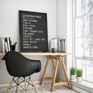 Decorazione della casa di viaggio, Viaggi o- Destinazione Wall Art, Stampa aeroportuale, Pilot Wall Art, Volo Attendant Gift, Stampe aviazione, DOWNLOAD DIGITALE