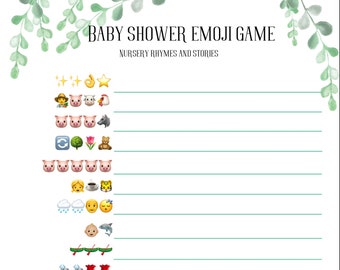 Baby shower emoji game | instant download | printable | baby shower | baby shower games | party games | baby shower