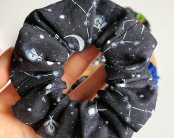 Satellite Space Scrunchie // Space themed scrunchies, Galaxy scrunchies, Constellation scrunchies, Celestial scrunchies, Cute scrunchy