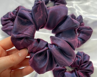 Two Tone Purple Scrunchie // Layered Organza Scrunchie, Layered Scrunchies, Shimmering Scrunchies, Unique Hair Accessories