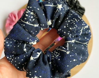 Glow in the Dark Scrunchie // Space hair scrunchie, Galaxy hair accessories, Constellation scrunchy, Space gift idea, Gifts for witches