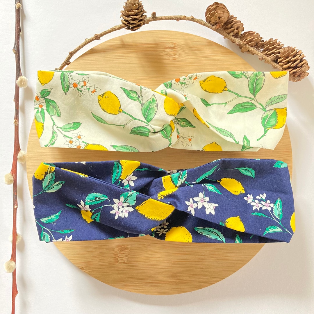 Lemon Headband // Lemon Themed Gift, Headband With Scrunchie, Lemon