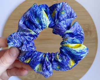 The Starry Night Scrunchie // Space themed scrunchies, Cute hair accessories, Star print accessories