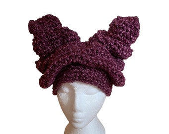 Slouchy Jester hat with two points, two pointed jester hat in super chunky yarn so extra warm