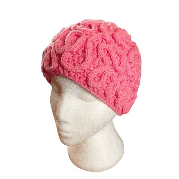 Brainy Student beanie hat Brains Tumour awareness hat Brain cancer gift crochet brain hat brain tumour injury survivor gift nurse chemo hat