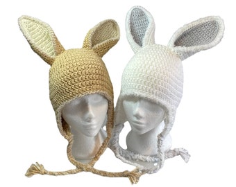 Bunny ears hat with tall ears, Rabbit hat with tall ears, white bunny ears hat, brown bunny ears bunny hat, bunny ears hat birthday gift